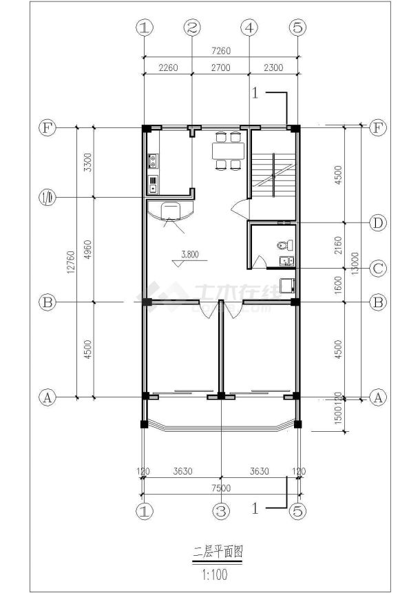 深圳市光明区某城中村5层混合结构私人民居楼建筑设计cad图纸