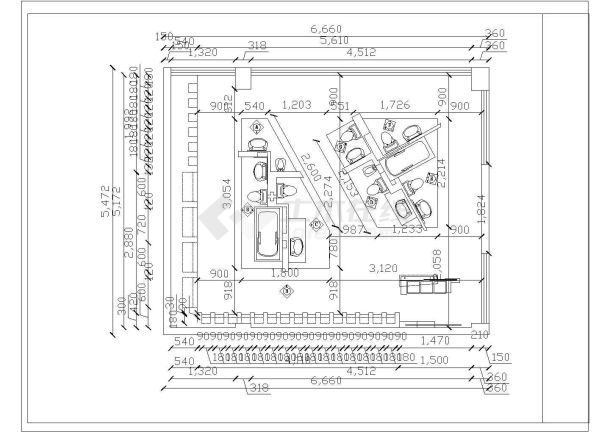 472米 洁具展示会装修图纸-洁具展厅cad室内装修设计图【平面图 室内