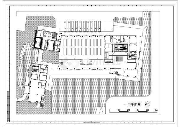 二层14421平方米长途汽车客运站一平,图纸内容包括各层平面图,剖面图