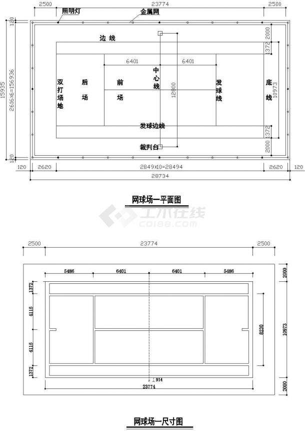 多种体育场地及健身器材的施工图纸共八张cad图纸可编辑