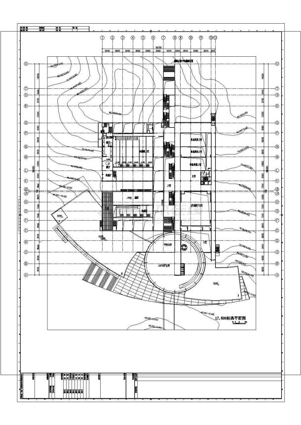 某28000平方米陶瓷博物馆建筑cad平面初步设计平面图