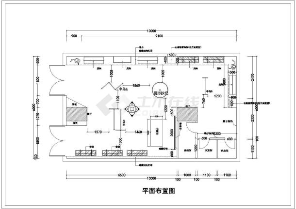 某60平方服装店室内装饰设计cad详细施工图含效果图