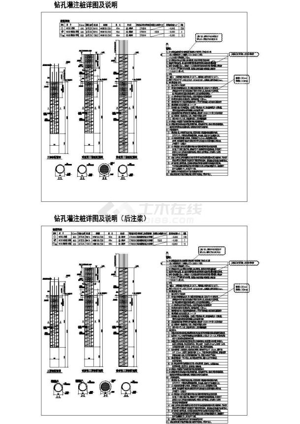 钻孔灌注桩详图及说明和钻孔灌注桩详图及说明图纸