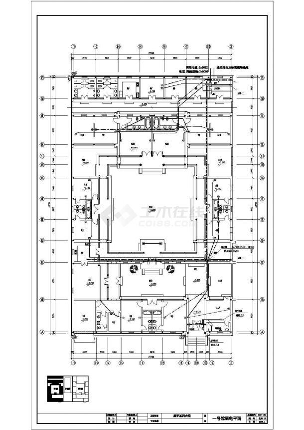 某北京四合院全套施工电气cad完整构造设计图