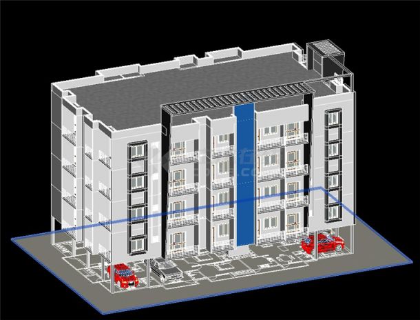 四层公寓模型 bim模型-revit模型