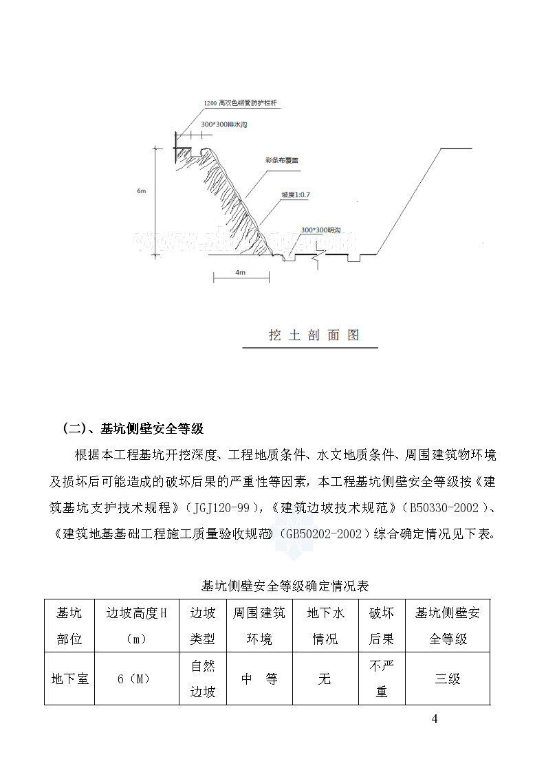 住宅楼基坑开挖支护施工方案放坡开挖降水