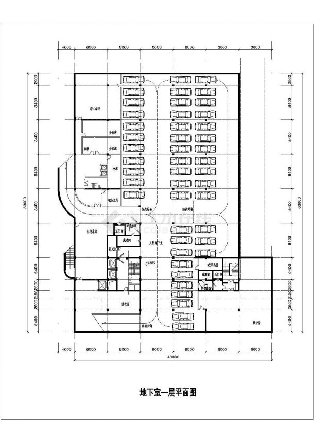 长春某21层剪力墙结构商务酒店平面设计cad图纸(含地下2层)
