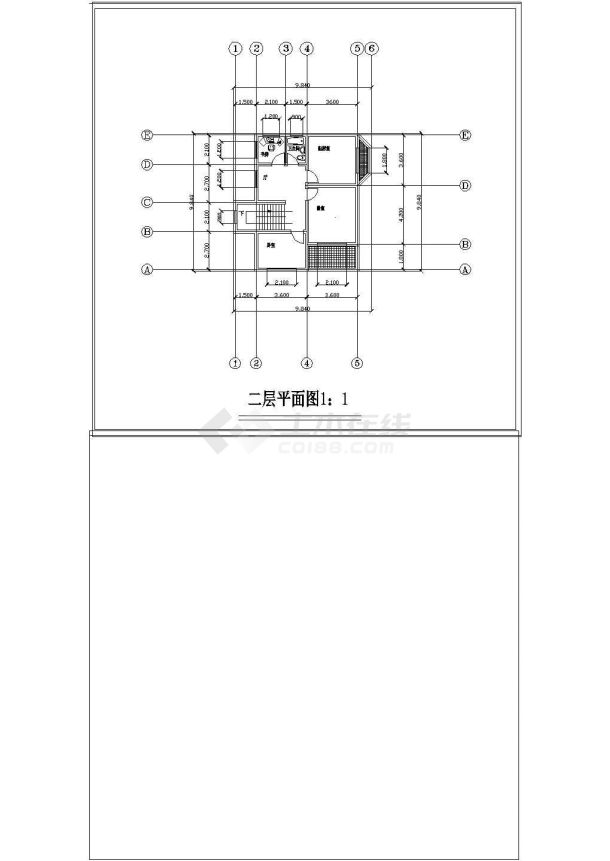 家庭两层小别墅建筑平立剖面图