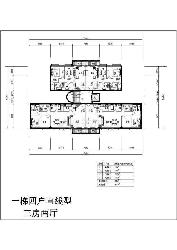 经典有电梯及无电梯的多层点式或塔式小高层住宅户型设计cad建筑平面