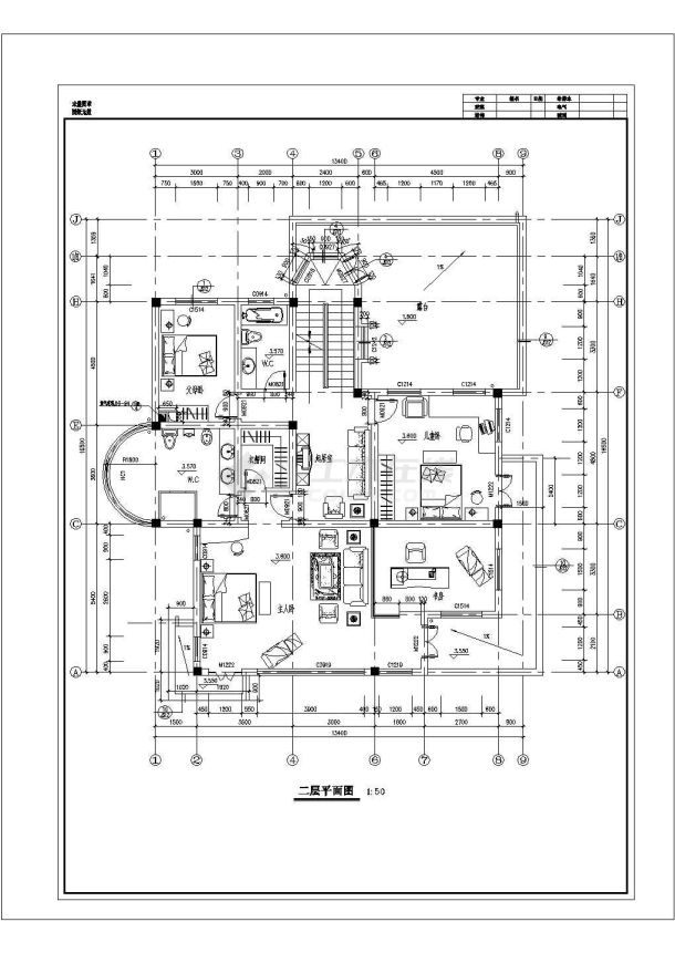 某地区小型独立别墅建筑布置平面图