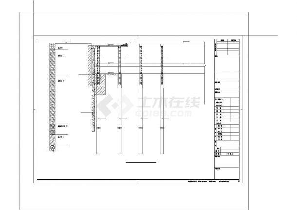 [浙江]10米深基坑逆作法排桩加内支撑支护工况图cad图纸_基坑支护图纸
