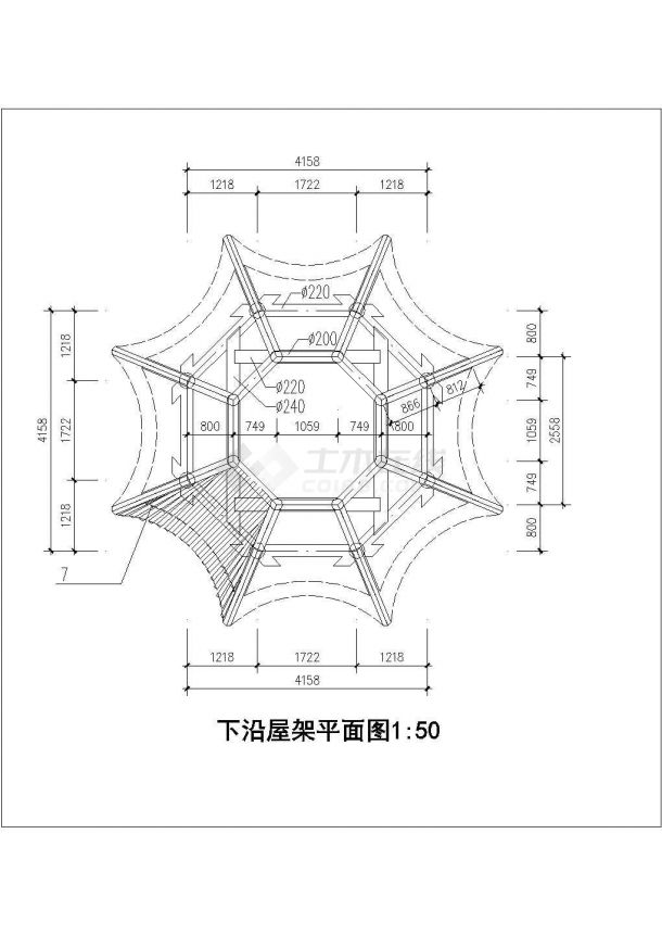 某八角重檐亭全套设计cad施工图