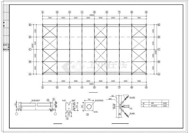 厂房设计_某24米跨门式刚架轻型房屋钢结构厂房整套cad图纸