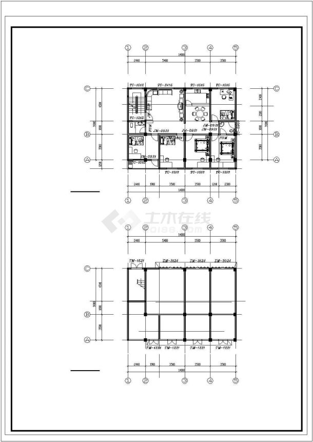 徐州市淮海中路某社区6层住宅楼平面设计cad图纸(4套方案)