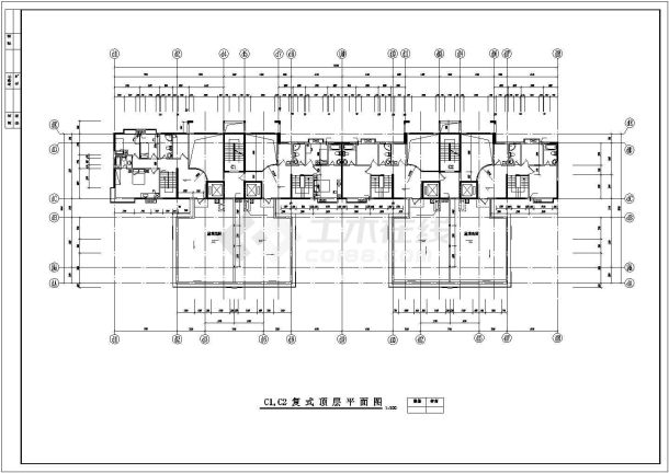 南京玄武大道某社区19 10层两栋联排式住宅楼全套建筑设计cad图纸