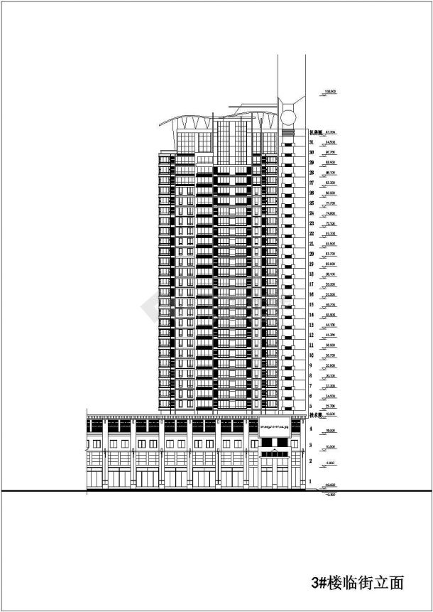 某地金潮大厦全套建筑施工设计cad图纸(含总平面图)