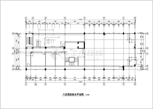 多层办公楼施工图消防cad图纸