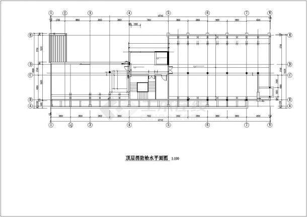 多层办公楼施工图消防cad图纸