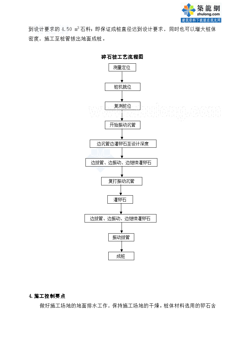 碎石桩施工工艺及试桩实验_工艺流程图/平面布置图_土木在线