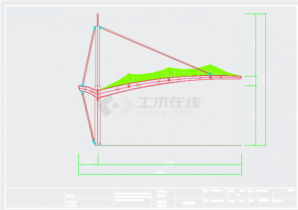 汽车棚膜结构施工图膜结构