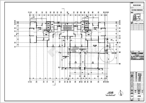 [浙江]某地高层塔式含跃层住宅楼全套建筑施工cad图(含防火分区示意图