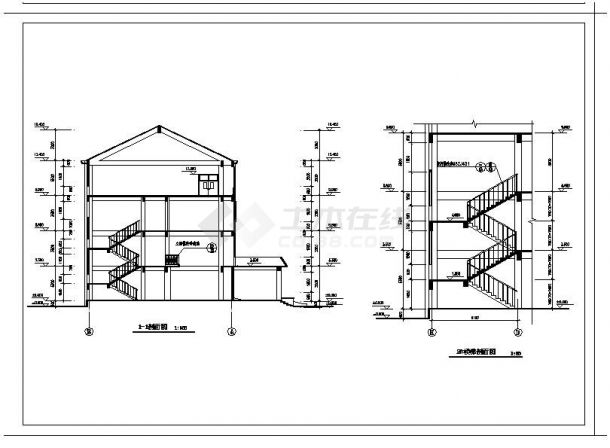 四层办公楼设计施工全套图纸(含楼梯设计图),资料内容包括:一层平面图