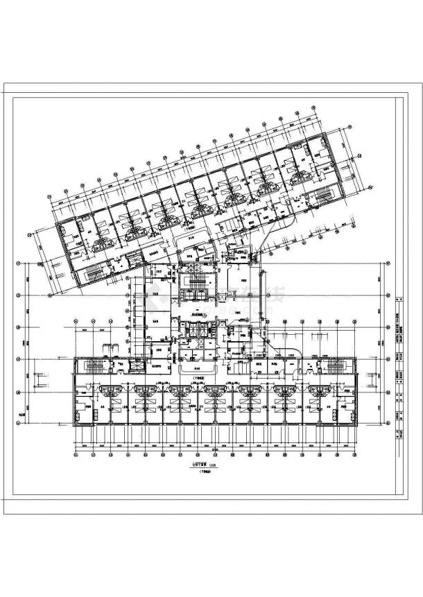 本资料为某市第一中心医院病房楼3-7层平面图,其中内容包括:建筑三层