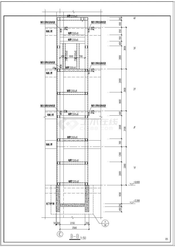 某钢结构观光电梯结构施工图