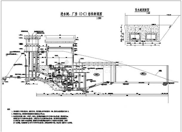 坝后式水电站设计全套设计施工图