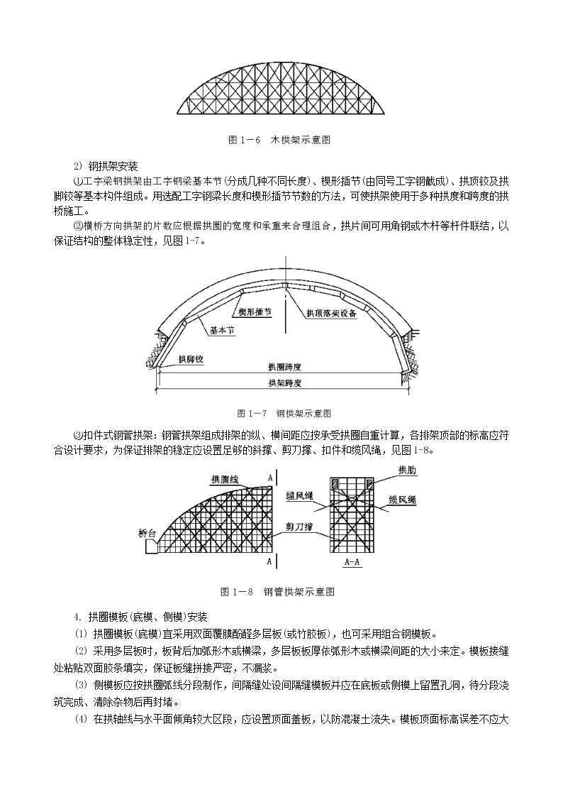 现浇钢筋混凝土拱圈施工交底