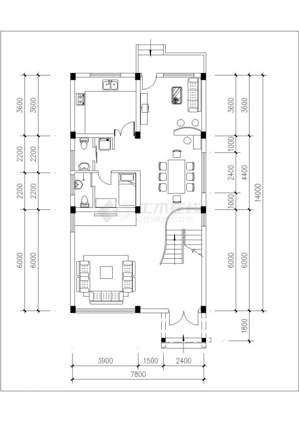 蚌埠市现代化村镇350平米3层框架结构农村小别墅建筑设计cad图纸