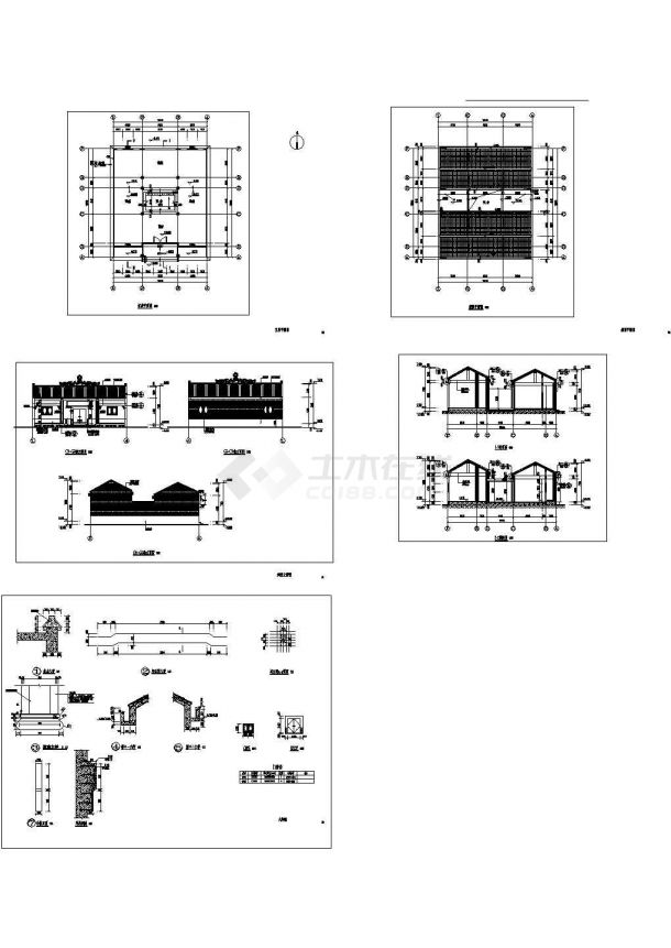 【传统风格】单层小祠堂建筑施工设计工图,其包含的内容为首层平面图