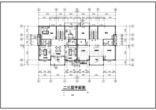 西安市某现代化村镇450平米3层砖混结构民居住宅楼建筑设计cad图纸