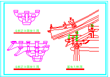 佛光寺大殿立面图剖面图斗拱局部cad放大图纸