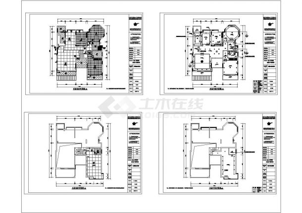 某高档住宅区样板房黑白色调风格室内装修设计cad全套施工图(含设计