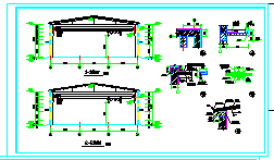 某24米跨排架钢屋架厂房结构cad建筑设计施工图纸