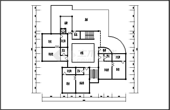 某市某小区三层幼儿园教学楼建筑设计cad图含平面图共四张