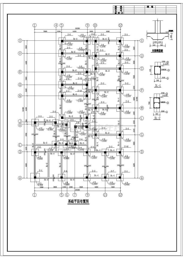 底框住宅楼cad施工设计建筑图纸