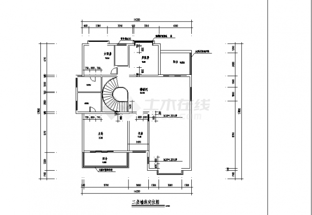 二套东方花园别墅住宅楼建筑设计施工cad图纸