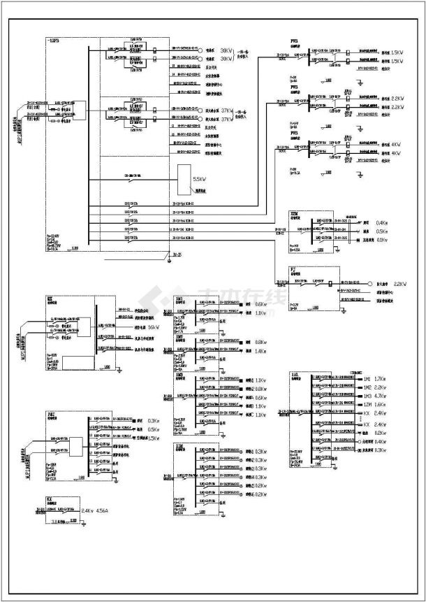 某多层框架结构办公大楼配电设计cad全套电气施工图(含弱电设计)