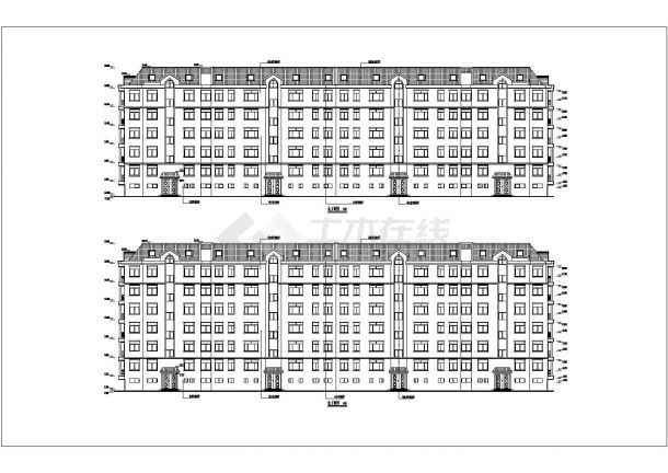 南宁某社区4770平米6层砖混结构住宅楼建筑设计cad图纸(含阁楼)