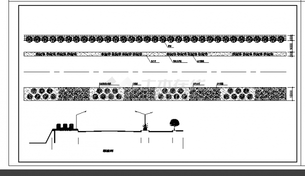 2套道路绿化标段及横断面设计施工cad图纸