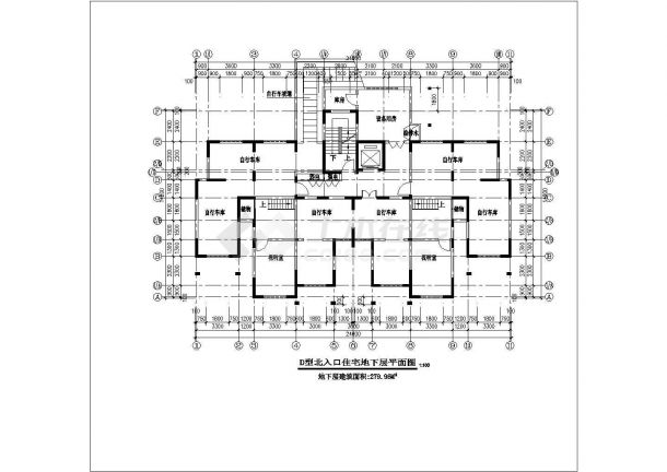 郑州市苑汀花园小区14层框架住宅楼建筑设计cad图纸(含车库和阁楼)