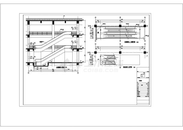 本工程资料为: 自动扶梯-商业区自动扶梯平面剖面,图纸包括:自动扶梯