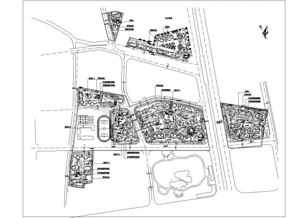 某旧城改造工程规划设计cad总平面方案图