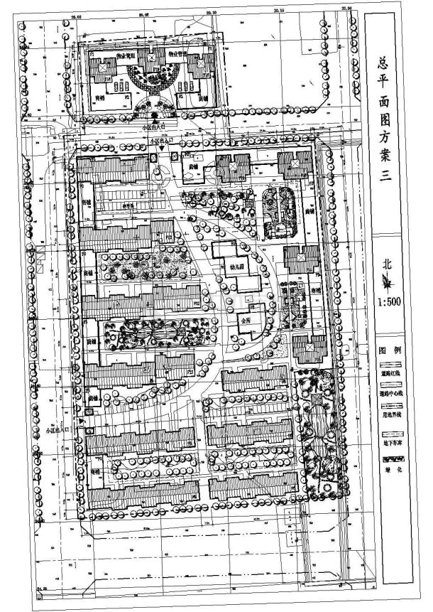 苏州市晨曦馨苑小区总平面规划设计cad图纸占地9万平米