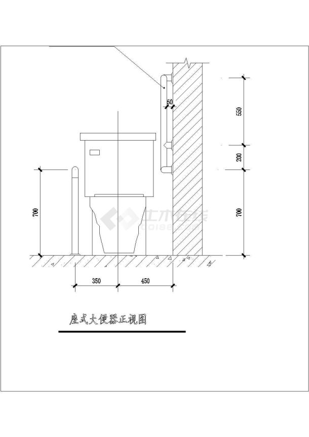 残疾人卫生间cad马桶节点详图