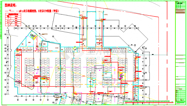 某小区地下车库综合布线系统信息发布系统及无线对讲系统cad全套平面