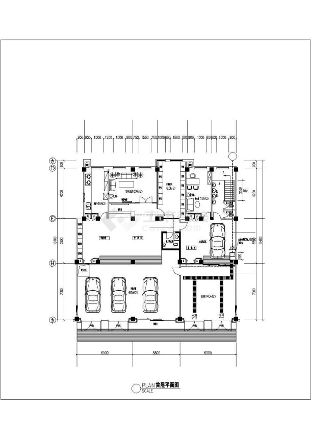 【南京】某汽车美容店全套装修施工设计cad图纸