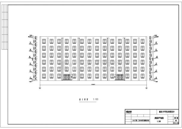 某工业区六层高校宿舍楼框架结构建筑设计施工cad图纸